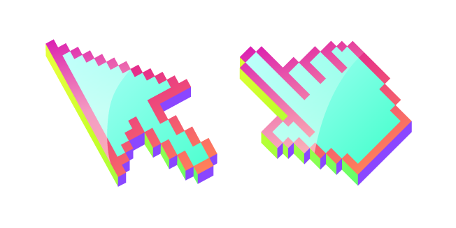 3D Mint Pixel Cursor