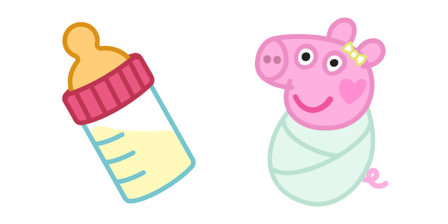 Peppa Pig Evie Pig and a Baby Bottle Cursor