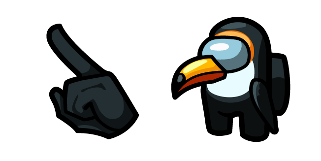 Among Us Black Toucan Character Cursor