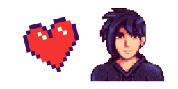 Stardew Valley Sebastian and a Heart Cursor