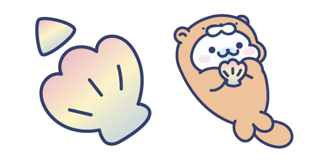 San-X Mamegoma Shirogoma Otter and a Shell Cursor