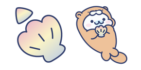 San-X Mamegoma Shirogoma Otter and a Shell Cursor
