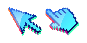 3D Sky Blue Pixel Cursor