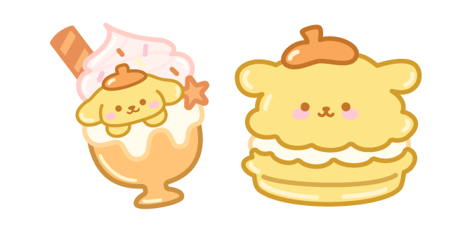 Sanrio Pompompurin Ice Cream and Macaron курсор