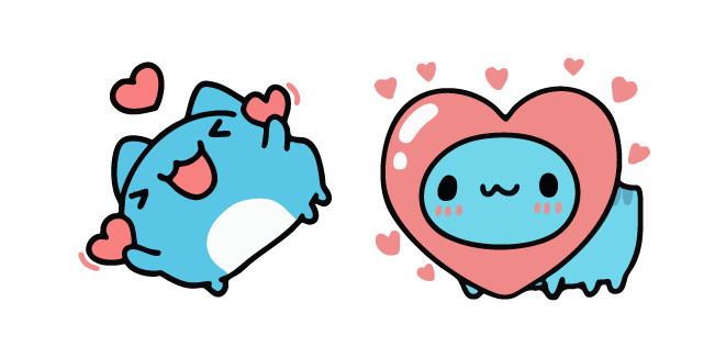 Cute Bugcat Capoo with Hearts Cursor