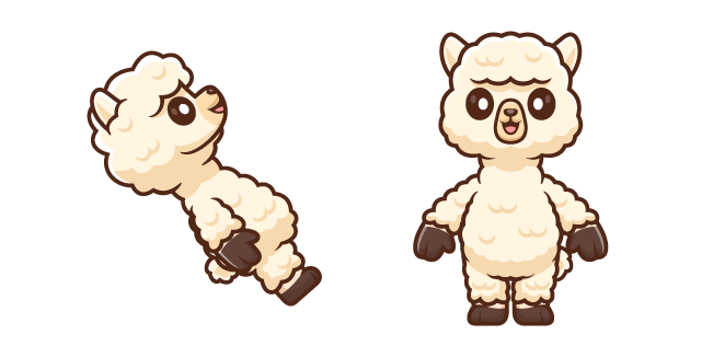 Cute Standing Beige Llama Cursor