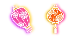 Neon Chinese Paper Lanterns Cursor