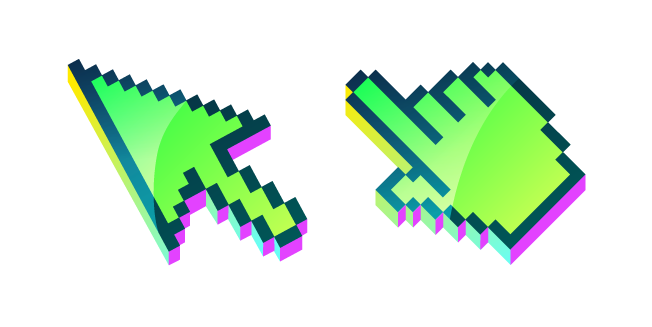 3D Grass Green Pixel Cursor