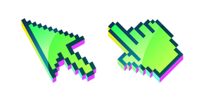 3D Grass Green Pixel Cursor