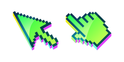 3D Grass Green Pixel Cursor