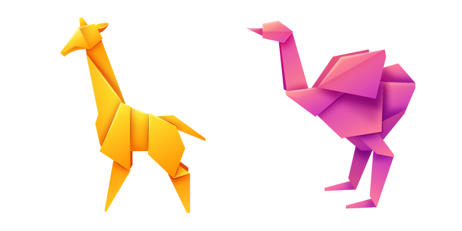 Origami Girafe et Autruche Cursor