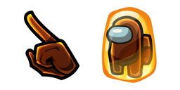 Among Us Brown Character in Amber Cursor