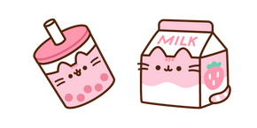Pusheen Té de Burbujas y Leche de Fresa cursor