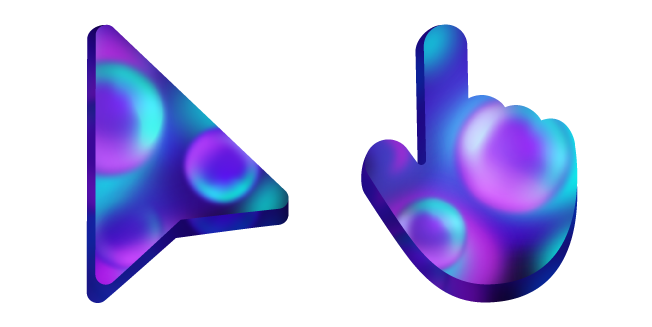 Burbujas Azules y Moradas Cursor