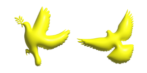 Simple 3D Colombe de la Paix Jaune Curseur