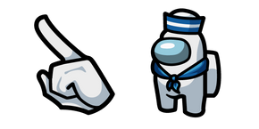 Among Us White Sailor Character Cursor