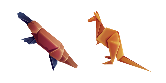 Origami Ornithorynque et Kangourou Cursor