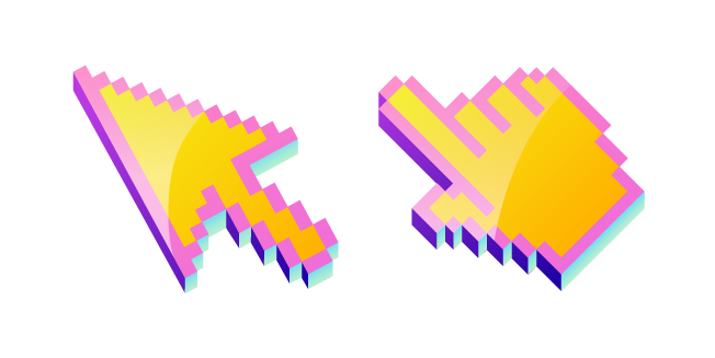 3D Amarillo Especiado Pixel Cursor