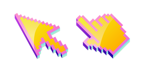 3D Amarillo Especiado Pixel cursor