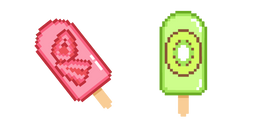 Strawberry and Kiwi Popsicles Pixel Cursor