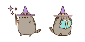 Курсор Pusheen Witch with a Wand and a Spell Book