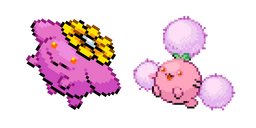 Pokemon Shiny Skiploom and Jumpluff Pixel Cursor