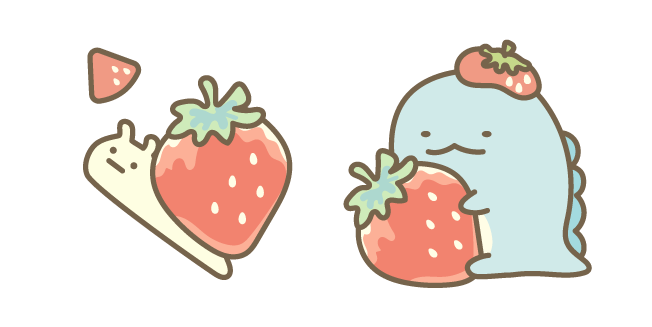 San-X Sumikko Gurashi Strawberry Nisetsumuri and Tokage курсор