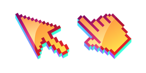 3D Naranja Azafrán Pixel cursor