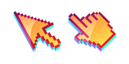 3D Naranja Azafrán Pixel Cursor