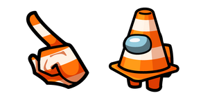 Among Us Orange Traffic Cone Character Cursor