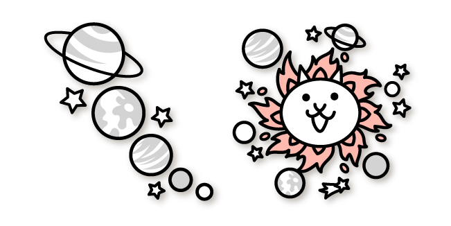 The Battle Cats Solar Cat and Planets Cursor