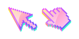 3D Cotton Candy Pink Pixel Cursor