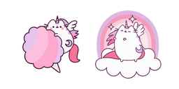 Pusheen Unicornio en el Algodón de Azúcar y la Nube Cursor