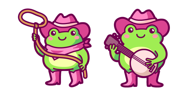 Kawaii Cowboy Frog with Lasso and Banjo Cursor