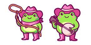 Kawaii Cowboy Frog with Lasso and Banjo Cursor