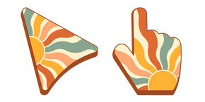 Rainbow Sunrise Retro Pattern Cursor