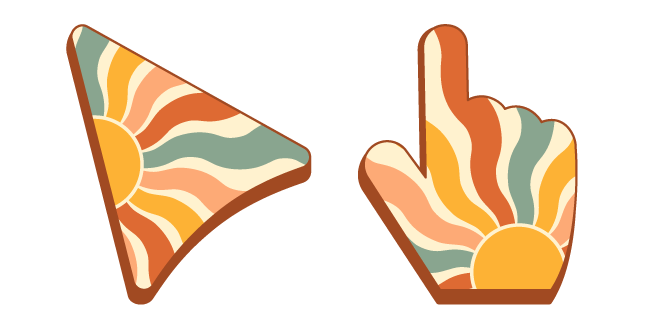 Rainbow Sunrise Retro Pattern Cursor