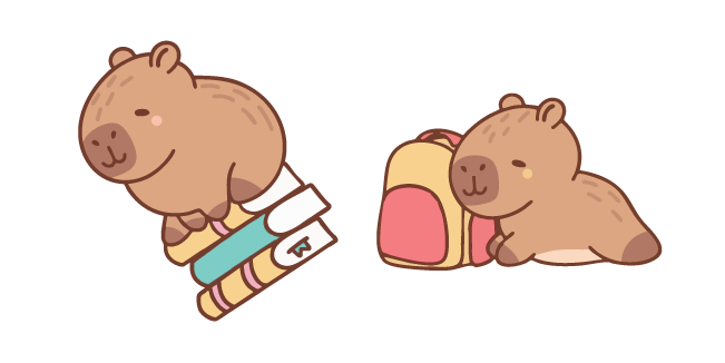 Mignon Étudiant Capybara Cursor
