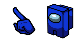 Among Us Blue Cubic Character Cursor