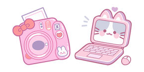 Cute Pink Polaroid and Computer Cursor