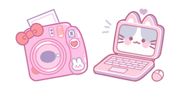 Cute Pink Polaroid and Computer Cursor