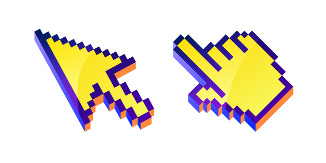 3D Banana Yellow Pixel Cursor