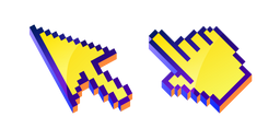 3D Banana Yellow Pixel Cursor
