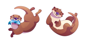 Курсор Playful Otter with a Fish