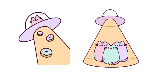 Pusheen UFO and Donuts Cursor
