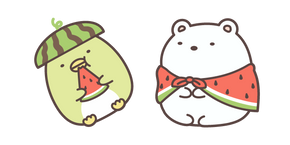 San-X Penguin and Shirokuma in Watermelon Outfits Cursor