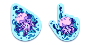 Jellyfish in the Water Paper Cut Cursor