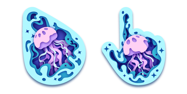 Jellyfish in the Water Paper Cut Cursor