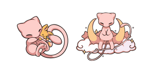 Lindo Pokemon Mew en una Nube cursor