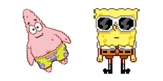 Bob Esponja y Patricio Estrella Píxel Cursor